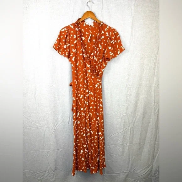 Madewell Floral Ruffle Trim Wrap Dress - Picture 5 of 9